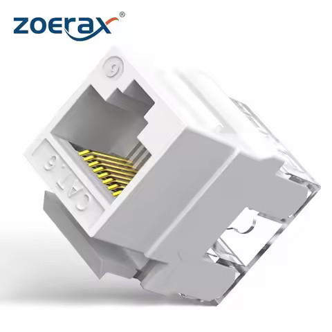 ZoeRax Cat5e Cat6 RJ45 Keystone Jacks Slim Profile, 180-Degree Ethernet Wall Jack Cat5e Cat5 Modular