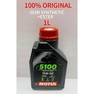 MOTUL 5100 15W50 4T SEMI SYNTHETIC +ESTER ENGINE OIL 1Ĺ