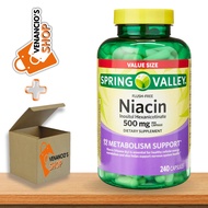 Spring Valley Vitamin B3 Niacin 500mg Flush Free Capsules, Dietary Supplement and Metabolism Support