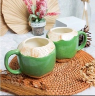 Mug Cangkir Gelas Unik 3D Kelapa Muda Lucu