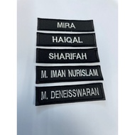 Name Tag Sulam Pengakap Iron on Custom / Nama Sulam Sekolah