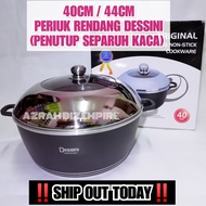 HOT SALE! 40CM & 44CM PERIUK DESSINI RENDANG DIE-CASTING NON STICK POT (SEPARUH KACA)