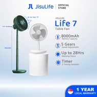 JISULIFE Table Fan Life7 8000mAh Battery Rechargeable Standing Portable Cooling Desktop Desk Fan