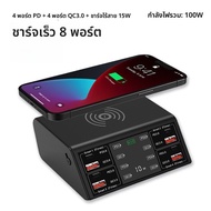 YUEHU | ชาร์จหลายพอร์ต USB พร้อมชาร์จไร้สาย 65W/100W