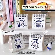 2024 Simple Mini Desk Calendar Student Desktop Memo Small Calendar Learning Office Calendar Desk Decorations