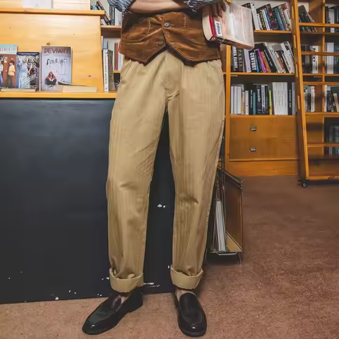 Red Tornado Herringbone Cotton Gurkha Pants Men's Daily Casual Trousers 2 Types