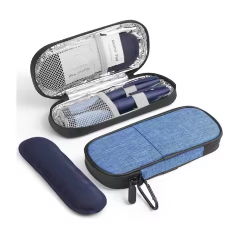 Portable insulin refrigeration bag with ice bar insulin cooler travel box insulation bag cover