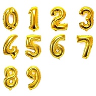 16inch Number Balloon Party Decoration Foil Balloon 0-9 Party Needs(White,Pink,Gold)