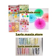 Paper fan 25 cm - paper fan - decorative paper fan - colored paper fan - crepe paper fan