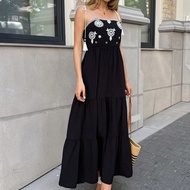 Casual Women's Embroidery Tassel Belt Long Dress Summer Outfits For Women Summer Dresses For Women V