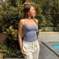 Áo Hai Dây Basic Chiết Eo Vải Thun Cao Cấp Augety Studio Mira Top