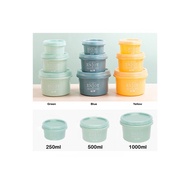 HM793 (3 IN 1) 250ML+500ML+1000ML ROUND CRISPER MICROWAVE LUNCH BOX KITCHEN STORAGE