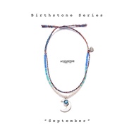 Gypsy Boho Birthstone Rope Bracelet September Allside