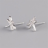 Fashion Creative 925 Sterling Silver Earrings Small Cute Mini Dragonfly Simple Fresh Unique Earrings