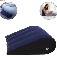 EUPHORIA Silicone Pillow, Inflatable Triangle Cylinder Wedge Magic Cushion,  Blue+Black Soft PVC Flo