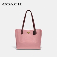 COACH กระเป๋าทรงสี่เหลี่ยม / ถุงผ้า Willow Tote In Colorblock สีชมพู C0691 B4VI6