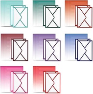 IMagicoo 32 Lined Writing Stationery Paper with 16 Envelopes, Colorful Designs for Writing Letter, N