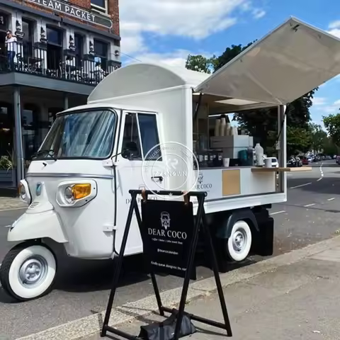 New Stainless Steel 3 Wheeler Tuk Tuk Food Tricycle Cart For Restaurants Bakery Snack Food Factories