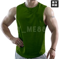 HIJAU Army Green Men's Muscle Cut Singlet