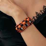 YX Skull Head Crystal 4 Layer Bracelet Vintage Gothic Stackable Jewelry Y2K Party Gift For Women Gir