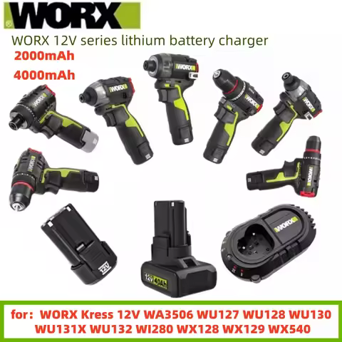 Original 12V-2.0/4.0Ah power tool battery, suitable for WORX Kress WA3506 WU127 WU128 WU130 WU131X W