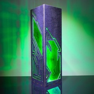 電路板 LED 燈 - 帶有現代科技設計的木製賽博朋克風格桌燈