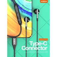 Type C Earphone Moxom HIFI Type-C Wire Earphones In Ear Earphone Support Microphone Earphone with Mi