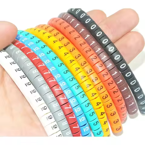 Cable Marker Wire Label EC-0 EC-1 EC-2 EC-3 500pcs Mark Number Wire 0 to 9 Colored 1.5/2.5/4/6 sqmm 