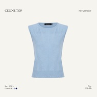 PETCHPLOY Celine Set เสื้อแขนกุด มาพร้อมกระโปรงพลีททรงมินิสเกิร์ต ผ้าถอปักโลโก้เพิ่มดีไซน์ให้ดูมีสไต