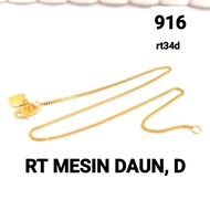 Wing Sing 916 Gold Solid Machine Bracelet / Rantai Tangan Mesin Padu Daun Kipas Emas 916 实心侧身手链