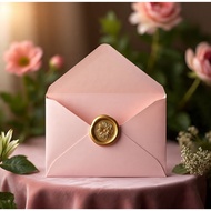 Aesthetic envelope with seal greeting invitation envelope/