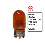 12V WY21W Amber T20 Bulb W3x16d Gerlux Front Rear Turn Side Signal Indicator Light Bulb Car 12V 21W 