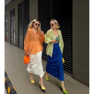 Long cobalt blue skirt