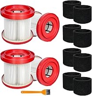 4 Pack 49-90-1900 HEPA Filter Compatible with Milwaukee Cordless M18 Vacuum 0780-20 0880-20, with 8 
