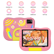 Kids Tablet,10.1inch Android 14 Tablet For Kids With A523 Octa-Core 2.0GHz, 4GB RAM+128GB ROM,Wifi 2