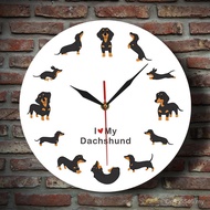 Home Home Wall Clock Cute Home Dax Dog Animal Clock Thank You Gift Sausage Style Decoration Dog Cart