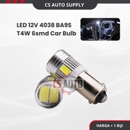 LED 12v 4038 BA9S T4W 6smd Interior Light bulb Convenience Room Lamp White 1 kaki (1pc) CS Ready