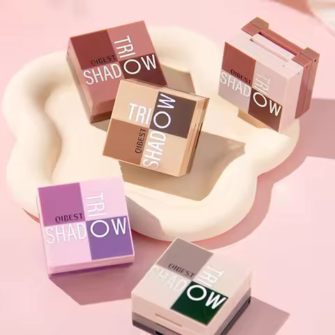 1 piece, three in one eye shadow palette, portable makeup, matte and shiny finish, multi-functional 