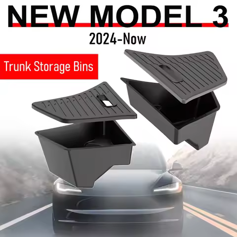 Trunk Storage Bins for 2024-2026 Tesla Model 3 Trunk Organizer Rear Trunk Side Storage Box for Tesla