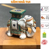 ELEPHANT 27CM HANDCRAFT CERAMIC MEN'S SET FOR SITTING IN POTS TREES BOOKS TO MAKE TEA TABLE DECOR NP