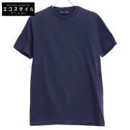 Prada UMJ492 Navy Triangle Logo Crewneck T-Shirt, Size M