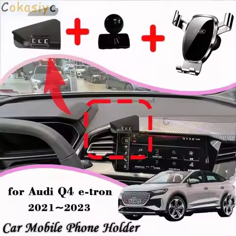 Mobile Phone Holder for Audi Q4 E-tron 2021~2023 Air Vent Clip Tray Cell Stand Support Gravity Car M