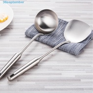 SEPTEMBER Wok Shovel Silver Big 304 Stainless Steel Kitchen Utensil Kitchenware Wall Hang Ladle Spoon