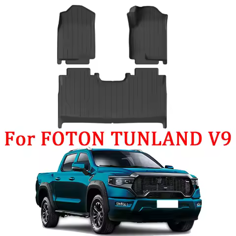 Floor Mats & Cargo Liner for FOTON TUNLAND V9 2025 2026 Accessories TPE All Weather Floor Liners Bla