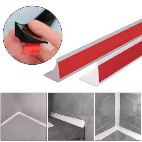 Shower 7M Silicone Water Stopper Strip Bathroom Water Stopper Barrier Kitchen Countertop Retaining W