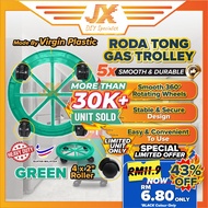Green Gas Tank Trolley Cylinder Roller Gas Stand Roller Wheel Roda Troli Gas Tong Dapur Tapak Troli 