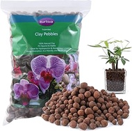 Rurtsva Natural Organic Clay Pebbles, 5LBS 8mm-18mm Expanded Leca Balls Plant Garden Soil, Grow Medi