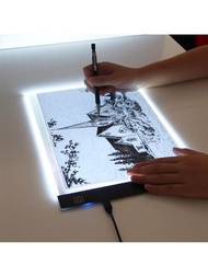 A4LED複製板燈追踪盒,超薄可調節USB電源LED痕跡燈墊適用於紋身貼繪畫,水鑽繪畫,流媒體,素描,動畫片,
