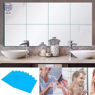 ☆SJMW☆ 32 Pcs Mirror Tile Wall Sticker Square Self Adhesive Room Decor Stick On Modern Art