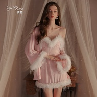 [RJ] 40-70KG Sexy Net Gauze Pure Desire Style Sexy Lingerie Large Size Sling Nightdress Robe Women U